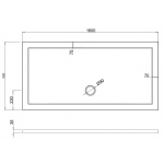 Britton Zamori Brodzik prostokątny 160x90 Biały Z1232A