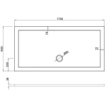 Britton Zamori Brodzik prostokątny 170x90 Biały Z1341A