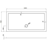 Britton Zamori Brodzik prostokątny 180x90 Biały Z1245A