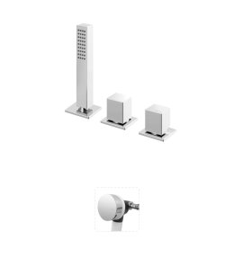 Bruma Adamastor Bateria wannowo-natryskowa na brzeg wanny z syfonem Chrom 3015212CR