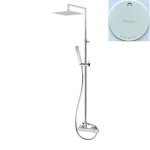 Bruma Adamastor Zestaw natryskowy naścienny z deszczownicą 250x250 mm na ramieniu ściennym Pure White 3012762PW
