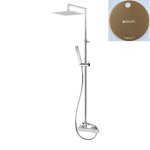 Bruma Adamastor Zestaw natryskowy naścienny z deszczownicą 250x250 mm na ramieniu ściennym Sunset 3012762SS