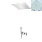 Bruma Adamastor Zestaw natryskowy termostatyczny podtynkowy z deszczownicą 500x500 mm sufitową Pure White 1854872PW