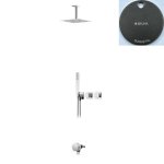 Bruma Adamastor Zestaw natryskowo-wannowy podtynkowy z deszczownicą 250x250 mm ze słuchawką i napełniaczem przez przepływ Gunmetal 3015751MG