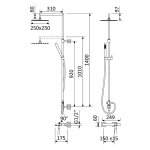 Bruma Adamastor Zestaw wannowo-natryskowy naścienny z deszczownicą 250x250 mm na ramieniu ściennym Pure White 3012662PW