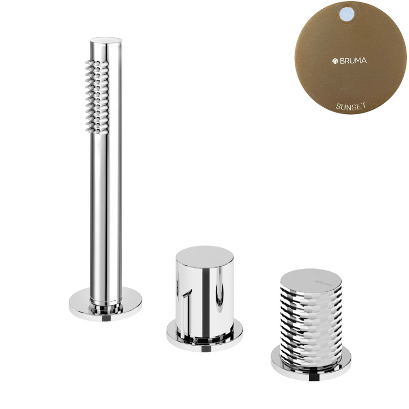 Bruma Avalon Bateria natryskowa nablatowa 3-otworowa Sunset 1893001SS