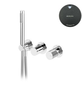 Bruma Avalon Bateria natryskowa podtynkowa ze słuchawką prysznicową Gunmetal 1893112MG