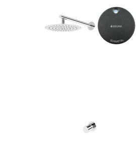 Bruma Avalon Bateria natryskowa podtynkowa z deszczownicą Ø 250 mm ścienną Gunmetal 1897621MG