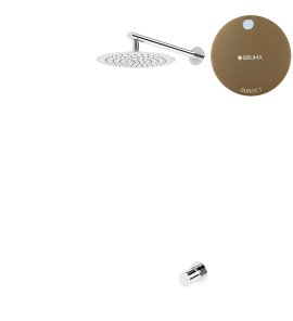 Bruma Avalon Bateria natryskowa podtynkowa z deszczownicą Ø 250 mm ścienną Sunset 1897621SS