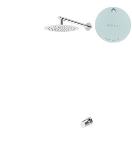Bruma Avalon Bateria natryskowa podtynkowa z deszczownicą Ø 250 mm ścienną Pure White 1893601PW