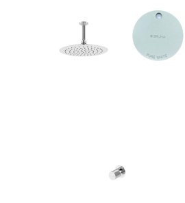 Bruma Avalon Bateria natryskowa podtynkowa z deszczownicą Ø 250 mm sufitową Pure White 1893700PW