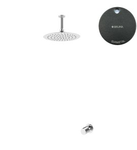 Bruma Avalon Bateria natryskowa podtynkowa z deszczownicą Ø 250 mm sufitową Gunmetal 1893701MG