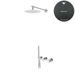 Bruma Avalon Bateria natryskowa podtynkowa z deszczownicą ścienną Ø 250 mm słuchawką prysznicową Gunmetal 1893602MG