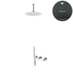 Bruma Avalon Bateria natryskowa podtynkowa z deszczownicą sufitową Ø 250 mm słuchawką prysznicową Gunmetal 1893702MG