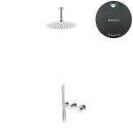 Bruma Avalon Bateria natryskowa podtynkowa z deszczownicą sufitową Ø 250 mm słuchawką prysznicową Gunmetal 1893703MG