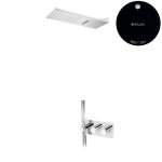 Bruma Avalon Bateria natryskowa termostatyczna podtynkowa z deszczownicą ścienną i słuchawką prysznicową Night Sky 1844852NS