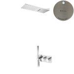 Bruma Avalon Bateria natryskowa termostatyczna podtynkowa z deszczownicą ścienną i słuchawką prysznicową Morning Mist 1844852MM