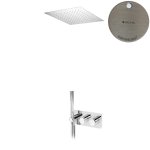 Bruma Avalon Bateria natryskowa termostatyczna podtynkowa z deszczownicą sufitową 500x500 mm i słuchawką prysznicową Morning Mist 1844872MM