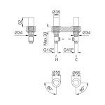 Bruma Avalon Mieszacz nablatowy jednootworowy Night Sky 1899401NS