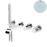 Bruma Avalon Bateria wannowa podtynkowa z wylewką i słuchawką prysznicową Pure White 1892105PW