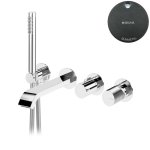 Bruma Avalon Bateria wannowa podtynkowa z wylewką i słuchawką prysznicową Gunmetal 1892106MG