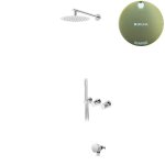 Bruma Avalon Bateria wannowo-natryskowa podtynkowa z deszczownicą ścienną Ø 250 mm napełnianiem przez przelew i słuchawką prysznicową Sunrise 1892400SR