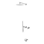 Bruma Avalon Bateria wannowo-natryskowa podtynkowa z deszczownicą ścienną Ø 250 mm napełnianiem przez przelew i słuchawką prysznicową Chrom 1892401CR