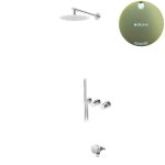 Bruma Avalon Bateria wannowo-natryskowa podtynkowa z deszczownicą ścienną Ø 250 mm napełnianiem przez przelew i słuchawką prysznicową Sunrise 1892401SR