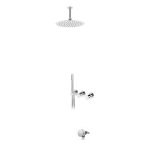 Bruma Avalon Bateria wannowo-natryskowa podtynkowa z deszczownicą sufitową Ø 250 mm napełnianiem przez przelew i słuchawką prysznicową Chrom 1893621CR