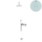 Bruma Avalon Bateria wannowo-natryskowa termostatyczna podtynkowa z deszczownicą Ø 250 mm słuchawką prysznicową i napełniaczem w przelewie Pure White 1843822PW