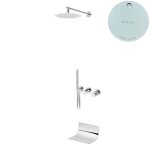 Bruma Avalon Bateria wannowo-natryskowa podtynkowa z deszczownicą Ø 250 mm wylewką i słuchawką prysznicową Pure White 1892402PW