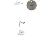 Bruma Avalon Bateria wannowo-natryskowa podtynkowa z deszczownicą Ø 250 mm wylewką i słuchawką prysznicową Morning Mist 1892402MM