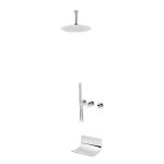 Bruma Avalon Bateria wannowo-natryskowa podtynkowa z deszczownicą sufitową Ø 250 mm wylewką i słuchawką prysznicową Chrom 1892503CR