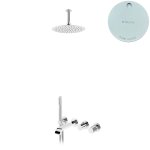 Bruma Avalon Bateria wannowo-natryskowa podtynkowa z deszczownicą sufitową Ø 250 mm i słuchawką prysznicową Pure White 1892505PW