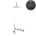 Bruma Avalon Bateria wannowo-natryskowa podtynkowa z deszczownicą sufitową Ø 250 mm i słuchawką prysznicową Gunmetal 1892505MG