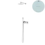 Bruma Avalon Zestaw natryskowy termostatyczny podtynkowy z deszczownicą ścienną Ø 250 mm i słuchawką prysznicową Pure White 1847804PW