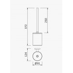 Bruma Blue Szczotka toaletowa wisząca Chrom 1340017CR