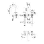 Bruma Breeze Bateria umywalkowa 3-otworowa bez korka Sunset 1682501SS