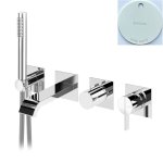 Bruma Breeze Bateria wannowo-natryskowa termostatyczna podtynkowa z wylewką Pure White 1684601PW