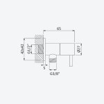 Bruma Breeze Przyłącze kątowe węża prysznicowego 3/8" z zaworem Chrom 1252802CR