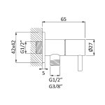 Bruma Breeze Przyłącze kątowe węża prysznicowego z zaworem 1/2" Chrom 1252002CR