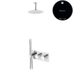 Bruma Breeze Zestaw natryskowy Ø 250 mm termostatyczny podtynkowy z ramieniem sufitowym Night Sky 1874901NS