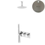 Bruma Breeze Zestaw natryskowy Ø 250 mm termostatyczny podtynkowy z ramieniem sufitowym Morning Mist 1874901MM