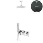 Bruma Breeze Zestaw natryskowy Ø 250 mm termostatyczny podtynkowy z ramieniem sufitowym Gunmetal 1874901MG