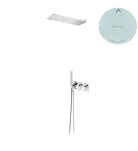 Bruma Breeze Zestaw natryskowy podtynkowy z deszczownicą ścienną Pure White 1874842PW