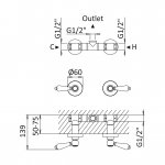 Bruma Classico Bateria natryskowa 2-otworowa podtynkowa Chrom 1181200CR