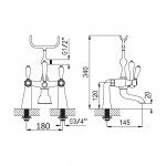 Bruma Classico Bateria wannowa na brzeg wanny Chrom 1187200CR