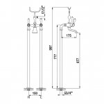 Bruma Classico Bateria wannowa wolnostojąca Chrom 1180700CR
