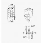Bruma Coral Bateria natryskowa podtynkowa 2-drożna Chrom 1941300CR