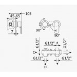Bruma Coral Bateria natryskowa podtynkowa 3-drożna Chrom 1941400CR